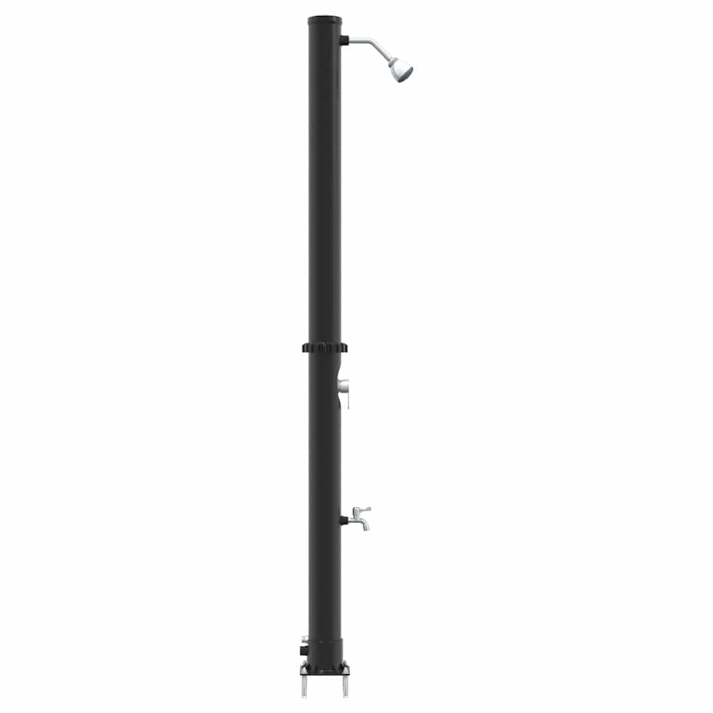 Doccia Solare da Esterno Nero 217 cm PVC e Alluminio