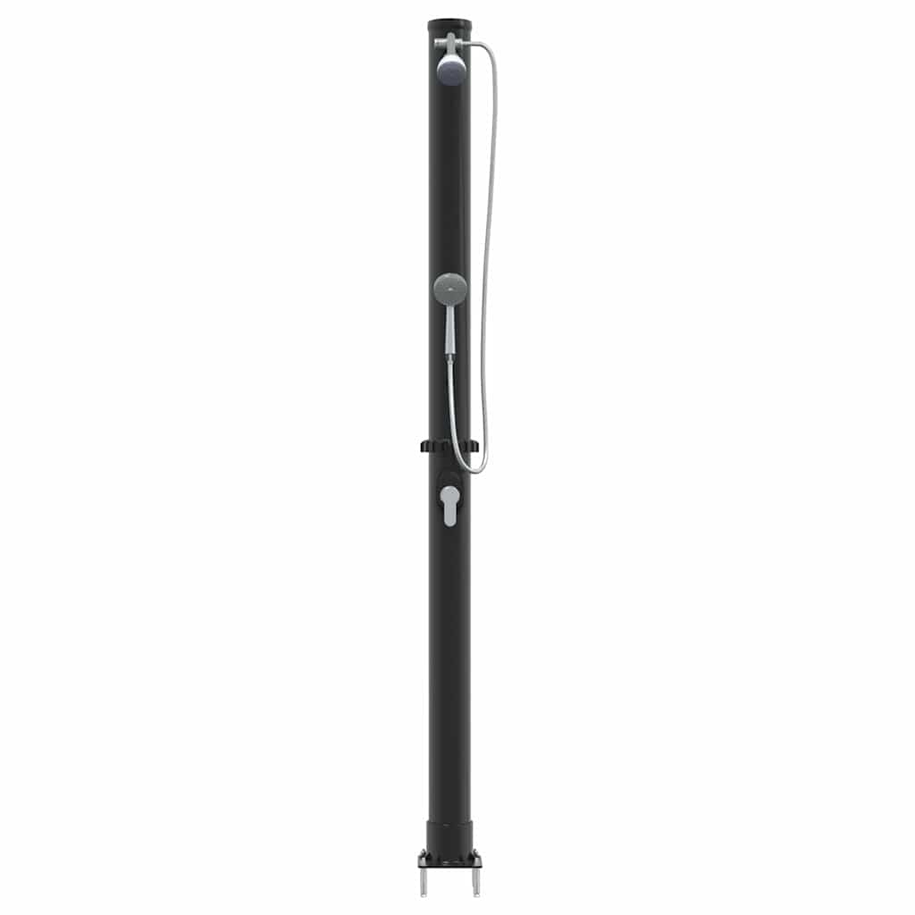 Doccia Solare da Esterno Nero 217 cm PVC e Alluminio