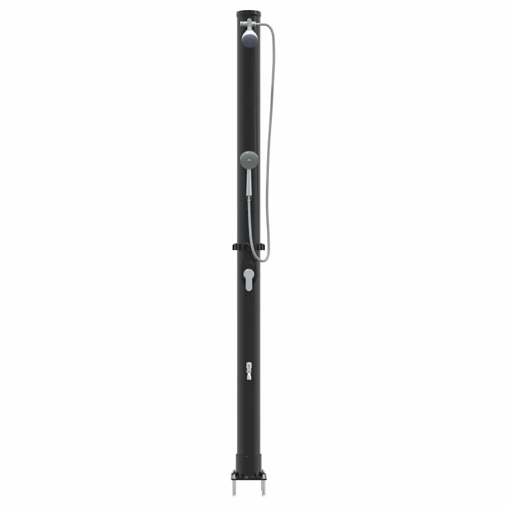 Doccia Solare da Esterno Nero 217 cm PVC e Alluminio