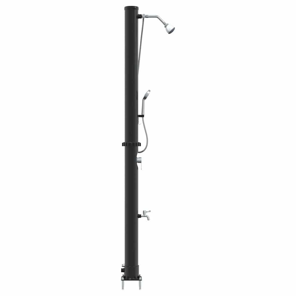 Doccia Solare da Esterno Nero 217 cm PVC e Alluminio