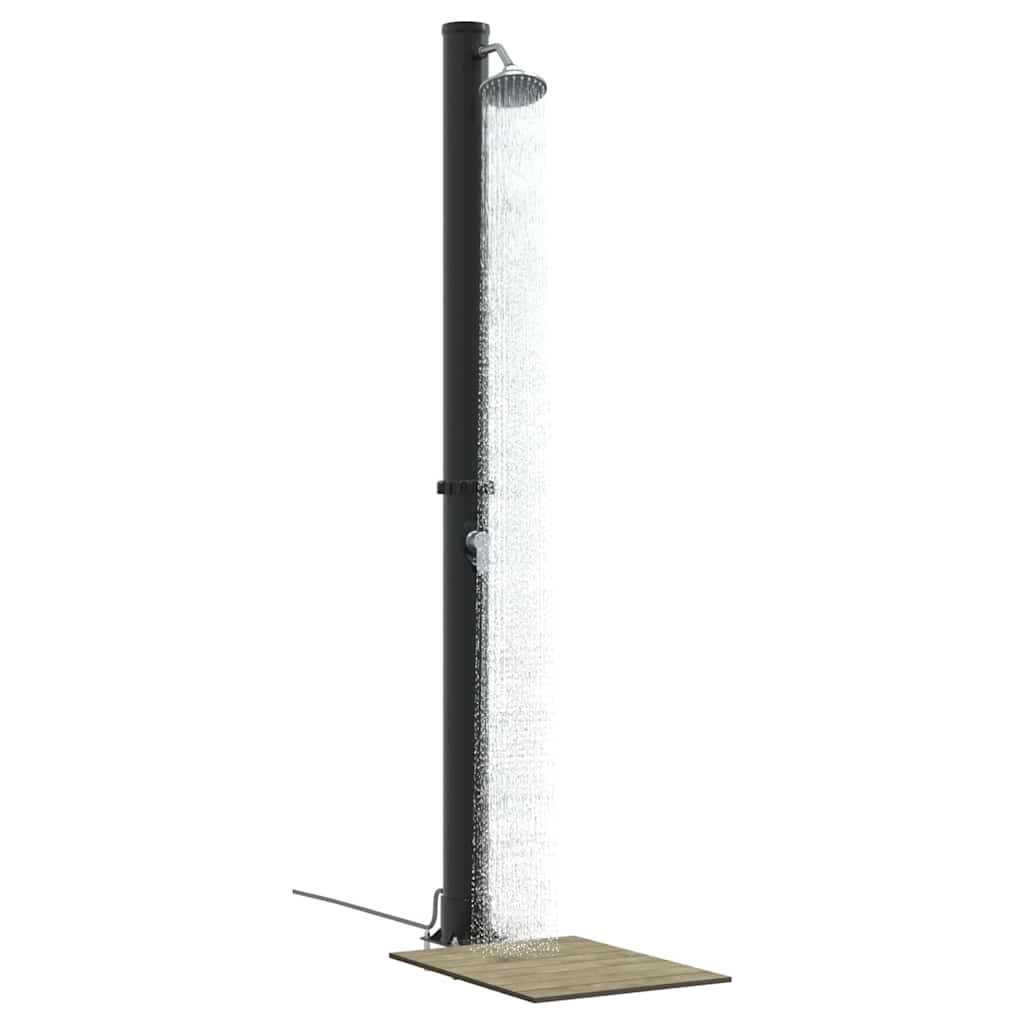 Doccia Solare da Esterno Nero 217 cm PVC e Alluminio