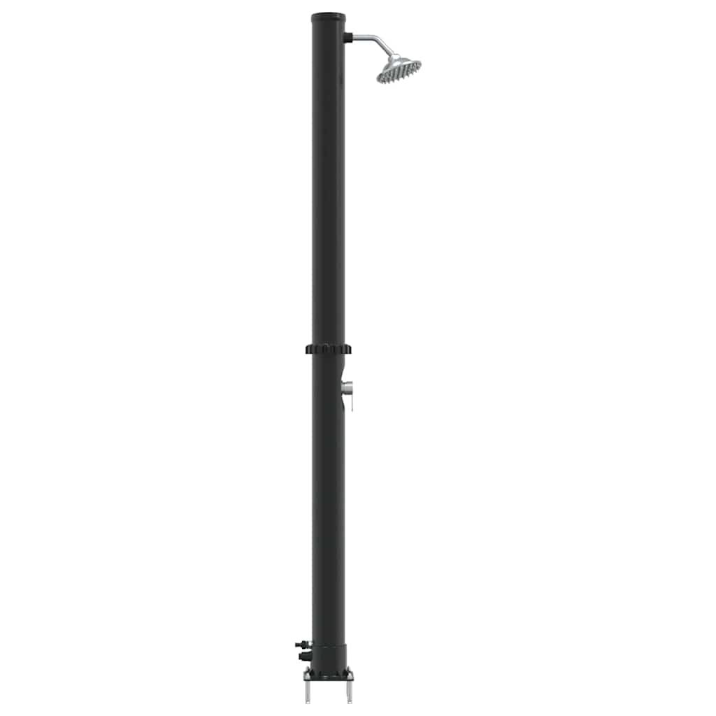Doccia Solare da Esterno Nero 217 cm PVC e Alluminio