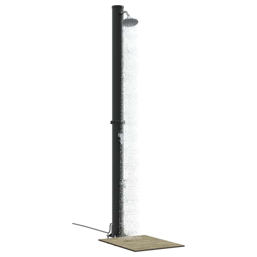 Doccia Solare da Esterno Nero 217 cm PVC e Alluminio