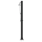 Doccia Solare da Esterno Nero 217 cm PVC e Alluminio