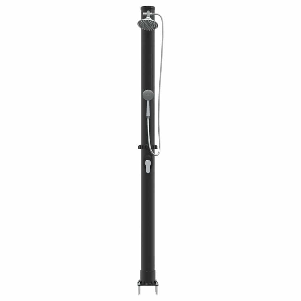 Doccia Solare da Esterno Nero 217 cm PVC e Alluminio