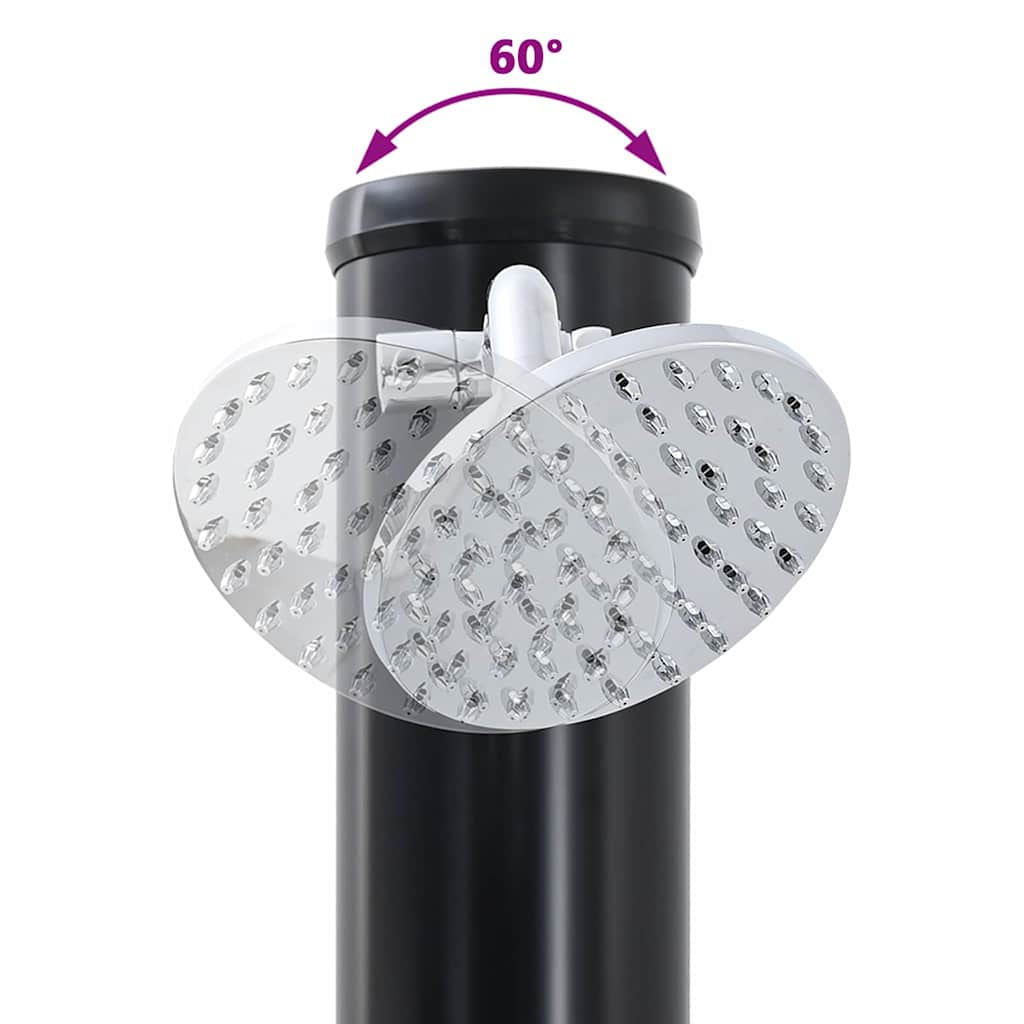Doccia Solare da Esterno Nero 217 cm PVC e Alluminio