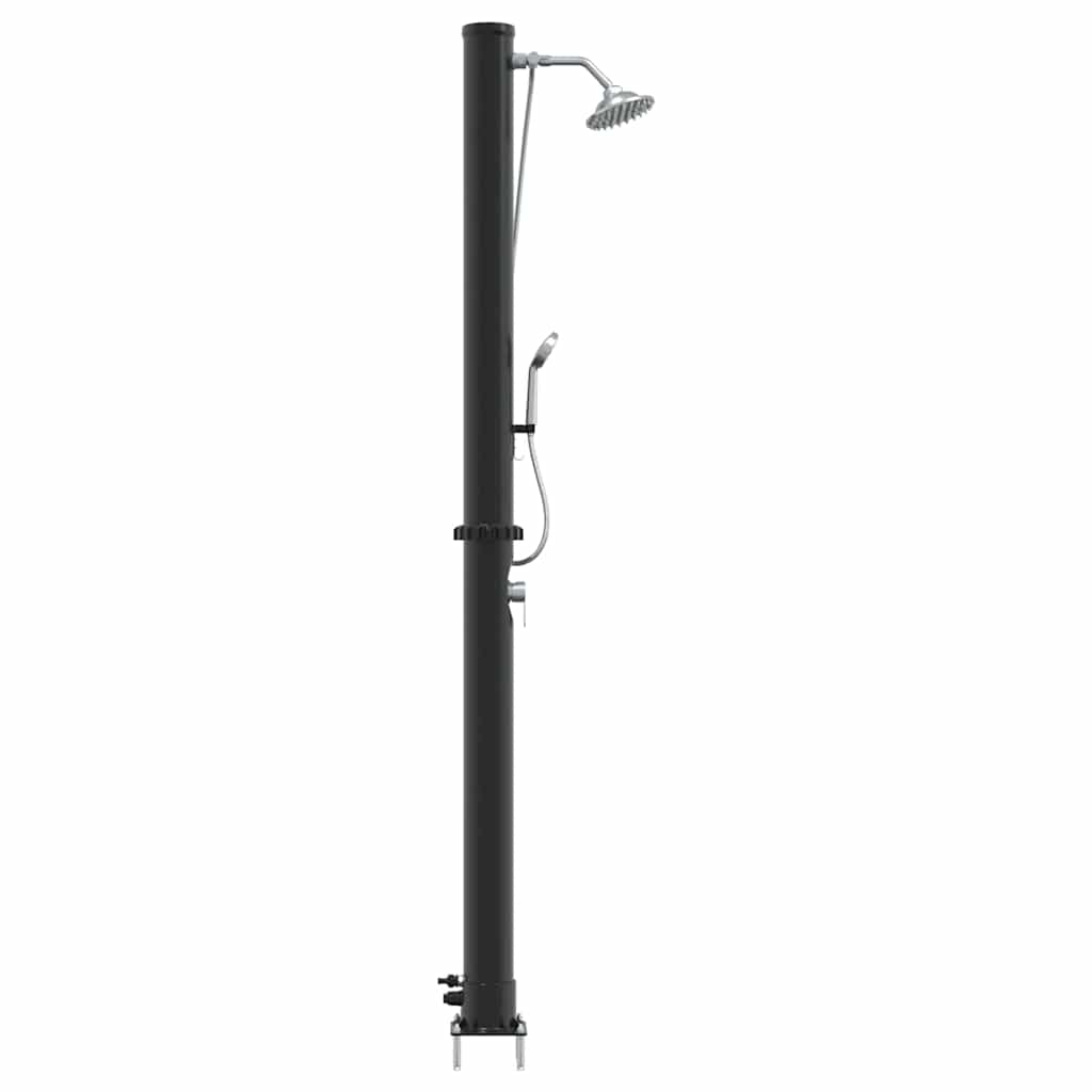 Doccia Solare da Esterno Nero 217 cm PVC e Alluminio