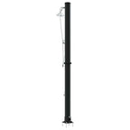 Doccia Solare da Esterno Nero 217 cm PVC e Alluminio