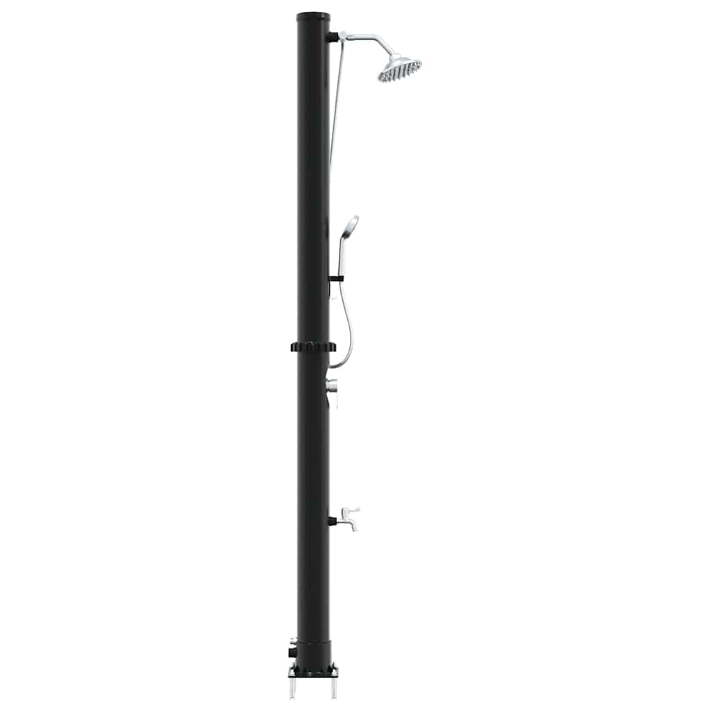 Doccia Solare da Esterno Nero 217 cm PVC e Alluminio