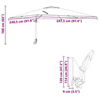 Ombrello da giardino Antracite 248,5 x 247,5 x 160 cm