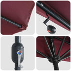 Ombrello da giardino Rosso Bordeaux 294 x 150 x 223 cm