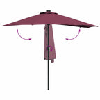 Ombrello da giardino Rosso Bordeaux 294 x 150 x 223 cm