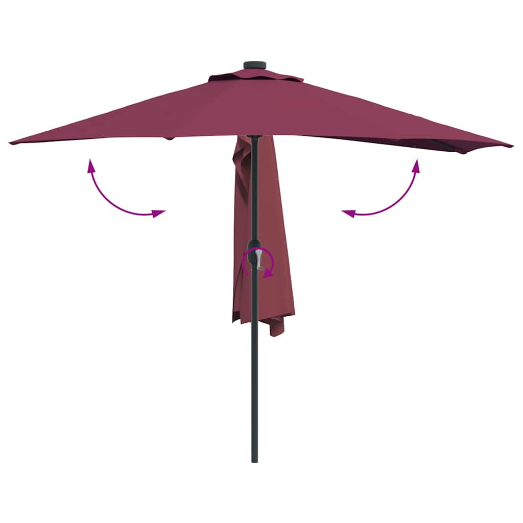 Ombrello da giardino Rosso Bordeaux 294 x 150 x 224 cm