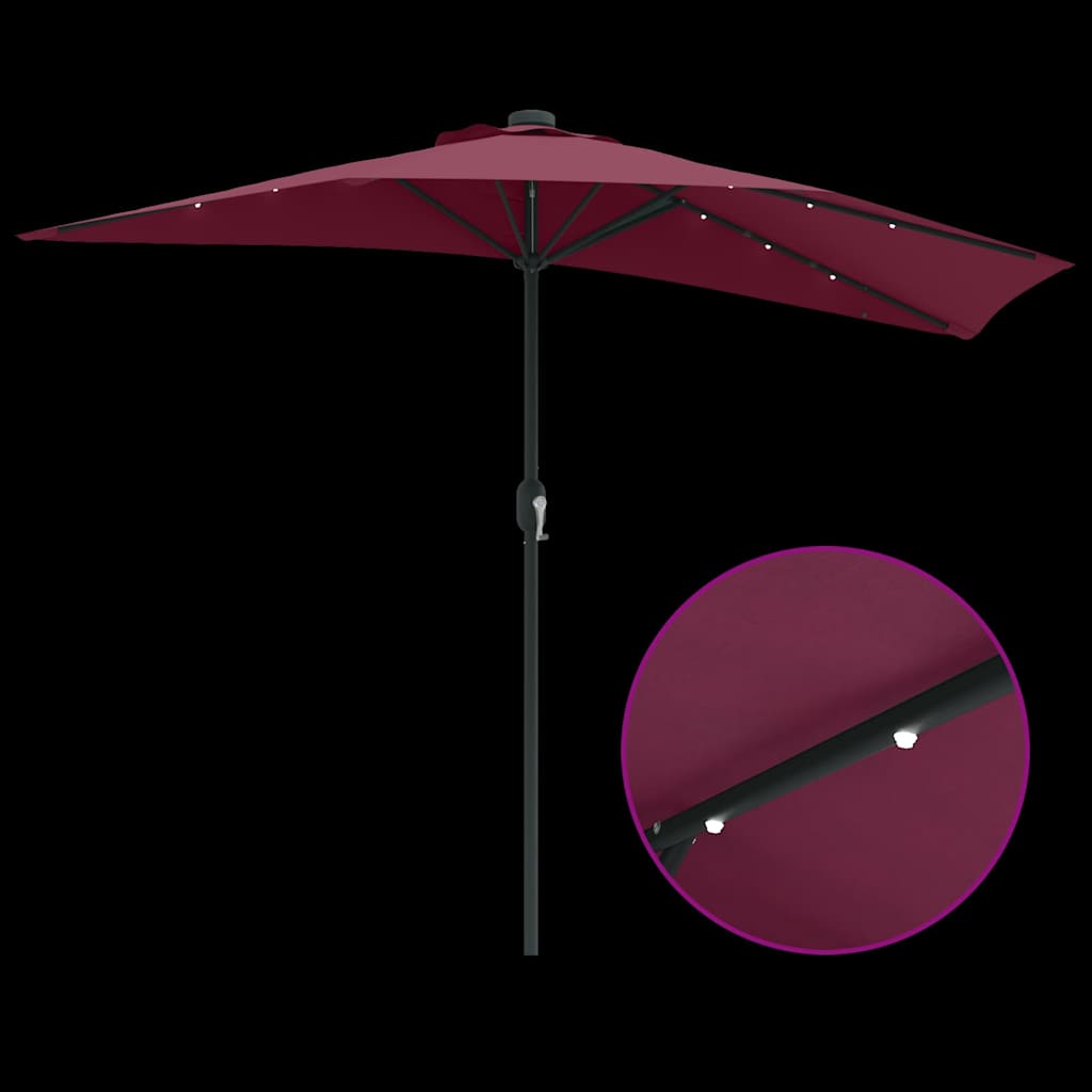 Ombrello da giardino Rosso Bordeaux 294 x 150 x 224 cm