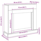 Cornice per Camino Rovere Nero 100x30x87,5 cm in Truciolato