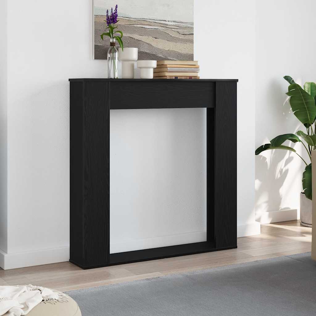 Cornice per Camino Rovere Nero 100x20x100 cm in Truciolato