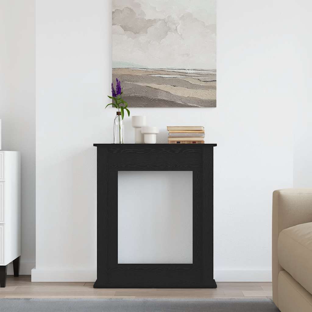 Cornice per Camino Rovere Nero 75x20x87,5 cm in Truciolato