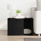 Lettiera per gatti in rovere nero 60x40x40 cm in legno ingegnerizzato