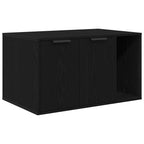 Lettiera per gatti in rovere nero 80x50x45 cm in legno ingegnerizzato