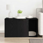 Lettiera per gatti in rovere nero 80x50x45 cm in legno ingegnerizzato