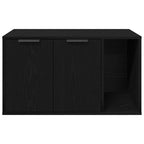 Lettiera per gatti in rovere nero 80x50x45 cm in legno ingegnerizzato