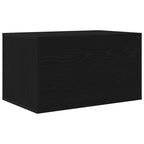 Lettiera per gatti in rovere nero 80x50x45 cm in legno ingegnerizzato