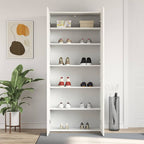 Mobile per scarpe Bianco 80 x 35.5 x 180 cm Legno multistrato