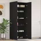 Mobile per scarpe Nero 80 x 35.5 x 180 cm Legno multistrato