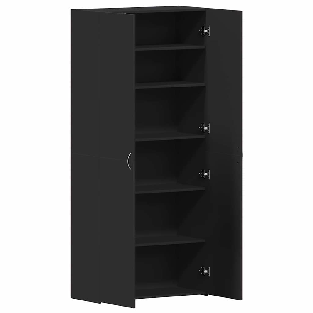 Mobile per scarpe Nero 80 x 35.5 x 180 cm Legno multistrato