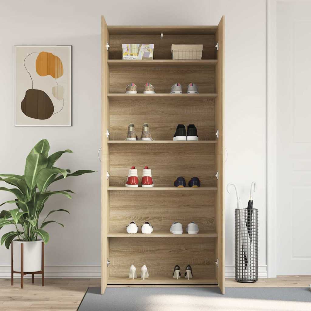 Mobile per scarpe Marrone 80 x 35.5 x 180 cm Legno multistrato