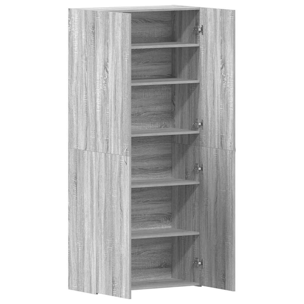 Mobile per scarpe Grigio 80 x 35.5 x 180 cm Legno multistrato