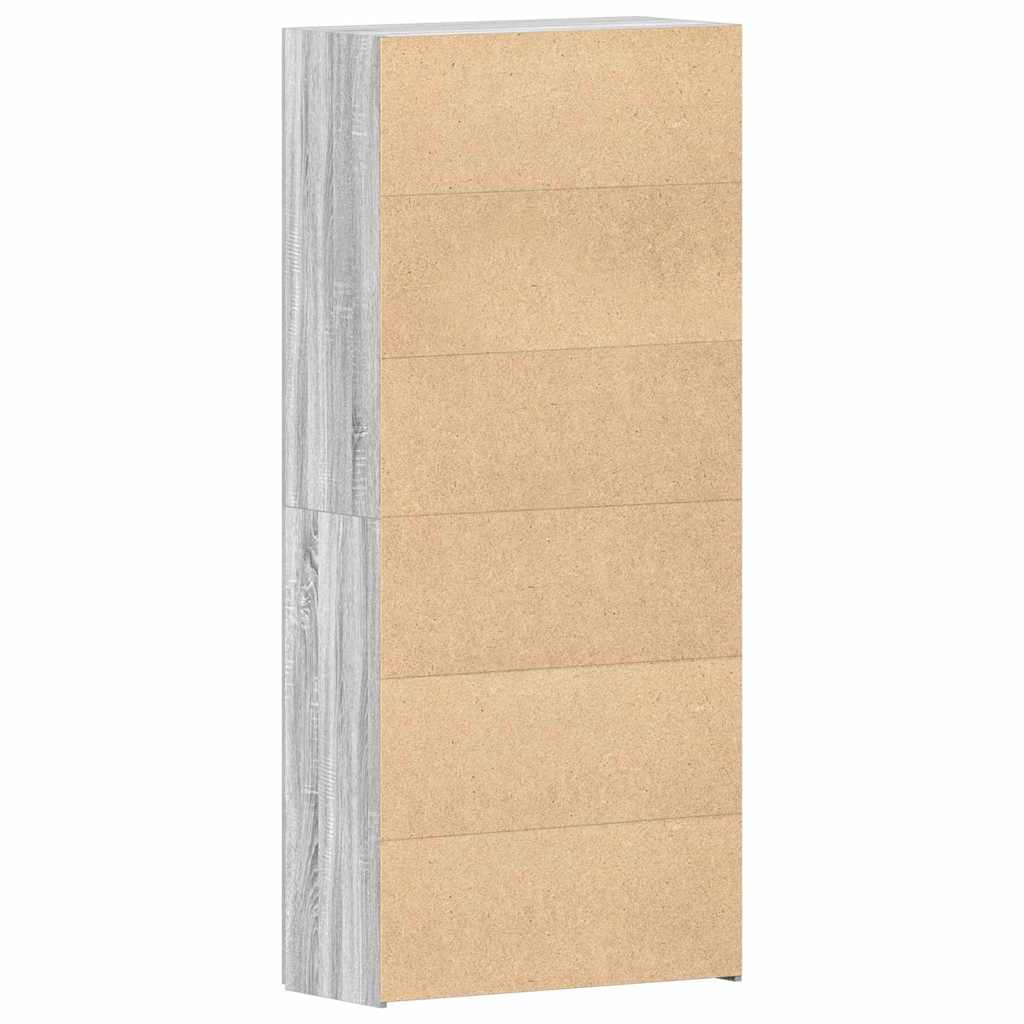 Mobile per scarpe Grigio 80 x 35.5 x 180 cm Legno multistrato