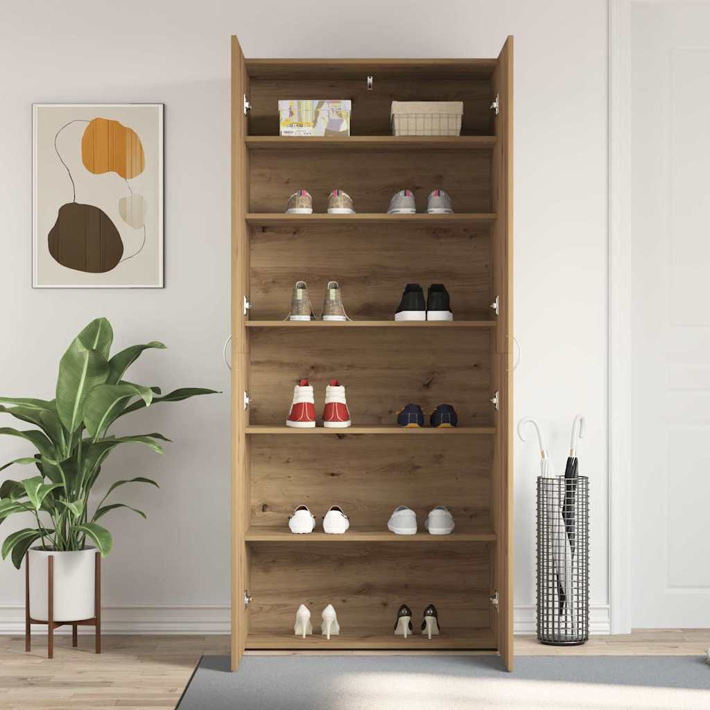 Mobile per scarpe Marrone 80 x 35.5 x 180 cm Legno multistrato