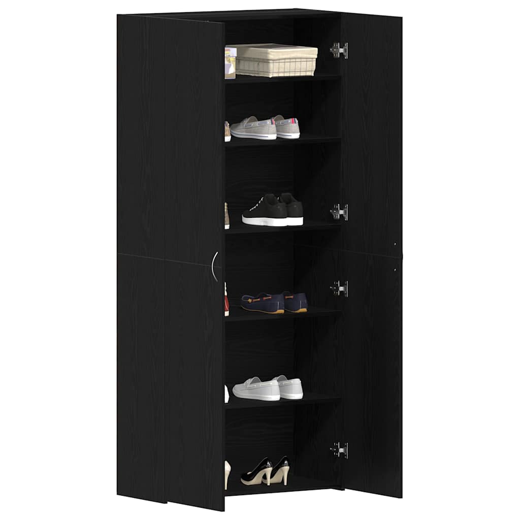 Mobile per scarpe Nero 80 x 35.5 x 180 cm Legno multistrato