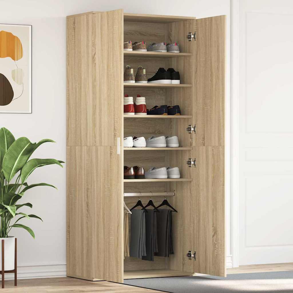 Mobile per scarpe con porta Rovere Sonoma