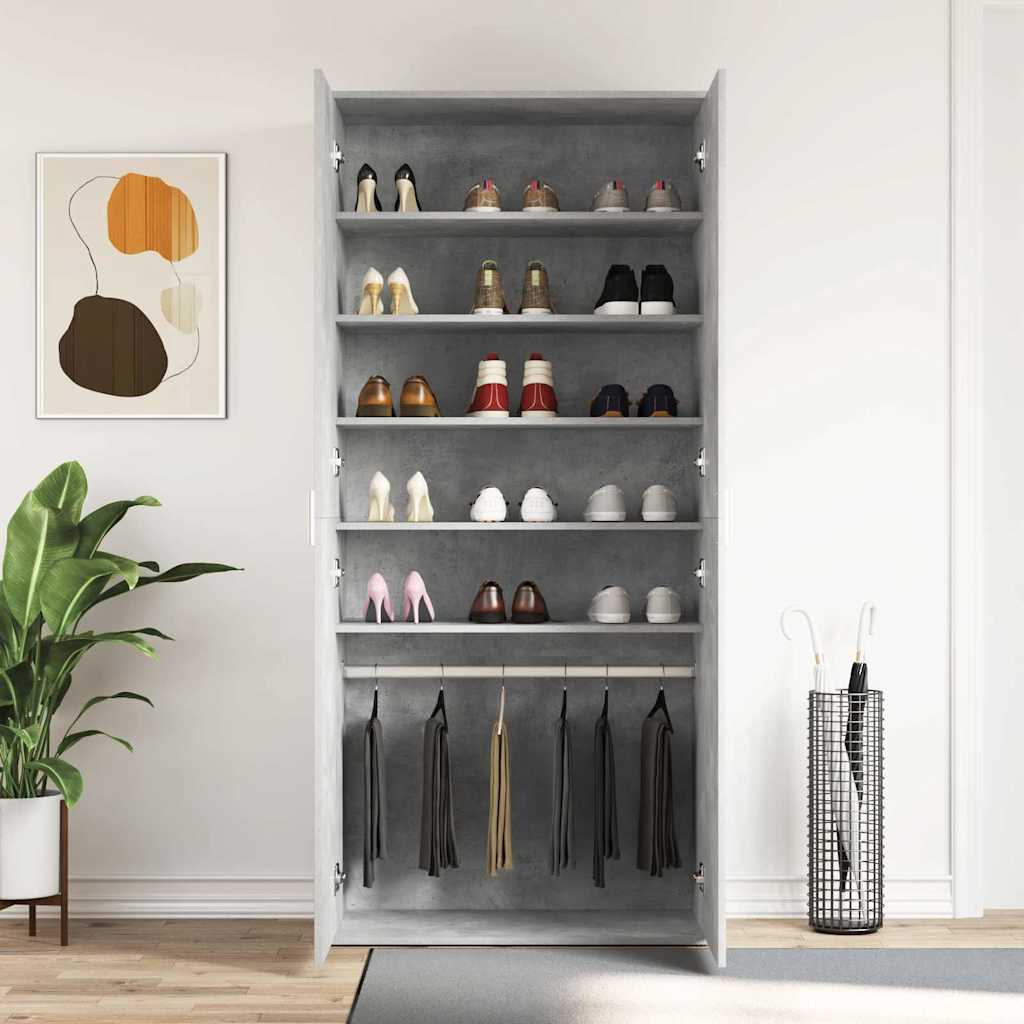 Mobile per scarpe con porta Grigio Cemento