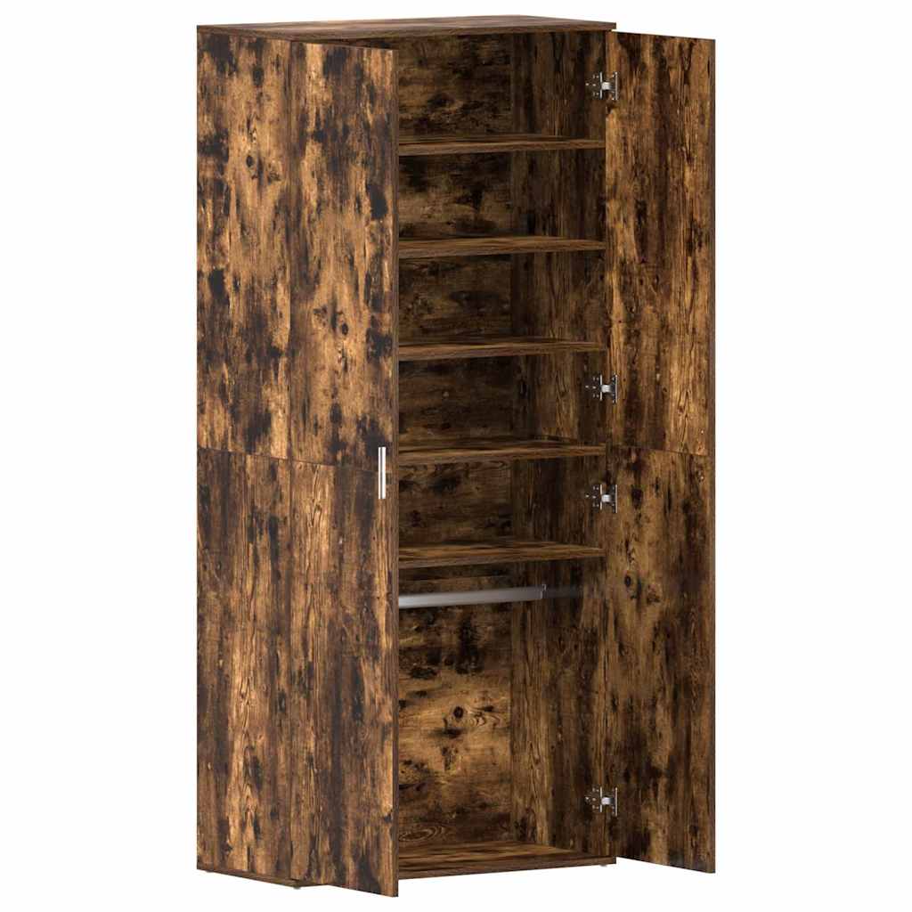 Mobile per scarpe con lo scaffale Rovere fumé 80 x 39 x 178 cm