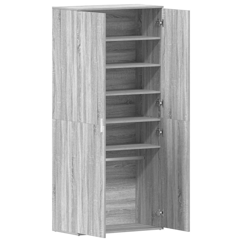 Mobile per scarpe con porta Grigio Sonoma 80 x 39 x 178 cm