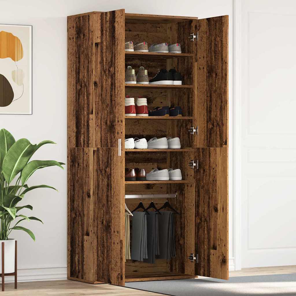 Mobile per scarpe con porta Legno vecchio 80 x 39 x 178 cm