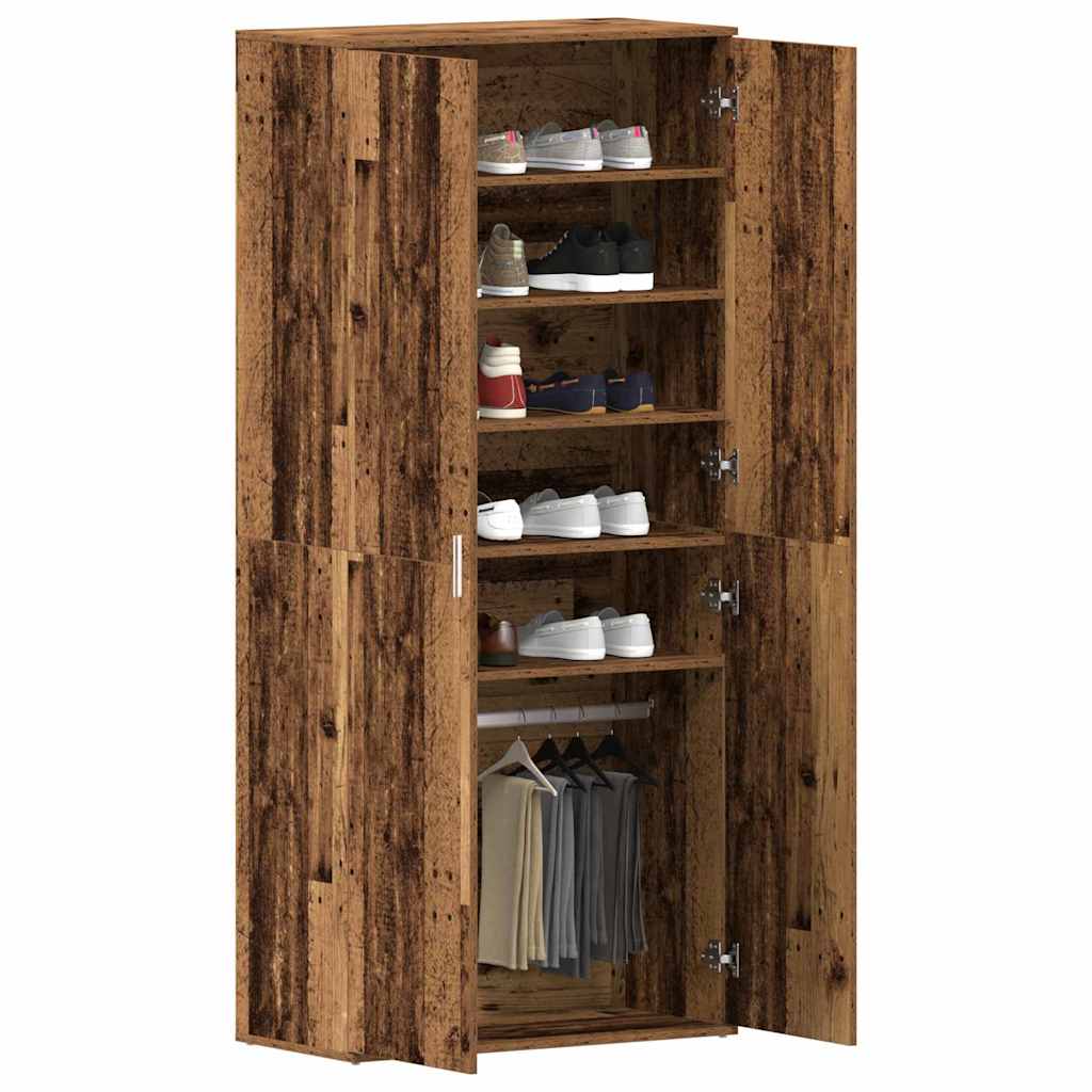 Mobile per scarpe con porta Legno vecchio 80 x 39 x 178 cm