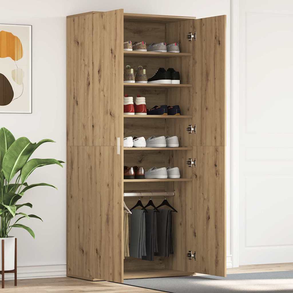 Mobile per scarpe con porta Rovere artigianale 80 x 39 x 178 cm
