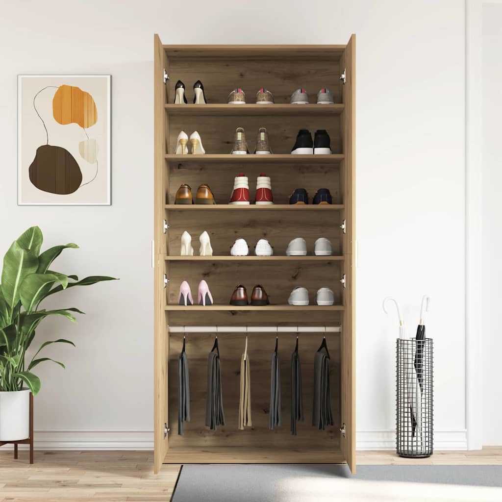 Mobile per scarpe con porta Rovere artigianale 80 x 39 x 178 cm