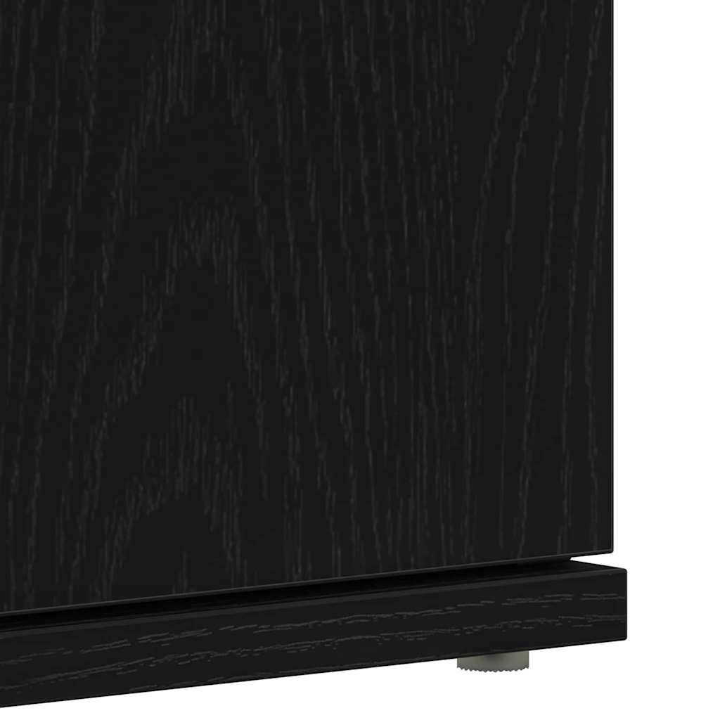 Mobile per scarpe con lo scaffale Rovere Nero 80 x 39 x 178 cm