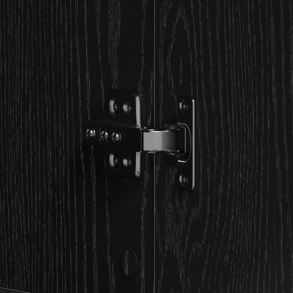 Mobile per scarpe con lo scaffale Rovere Nero 80 x 39 x 178 cm