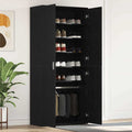 Mobile per scarpe con lo scaffale Rovere Nero 80 x 39 x 178 cm