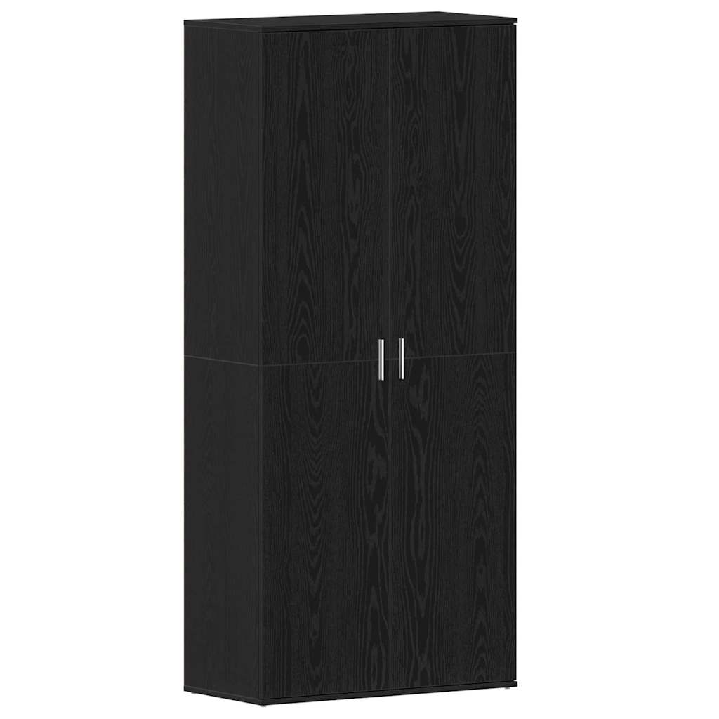 Mobile per scarpe con lo scaffale Rovere Nero 80 x 39 x 178 cm