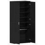 Mobile per scarpe con lo scaffale Rovere Nero 80 x 39 x 178 cm