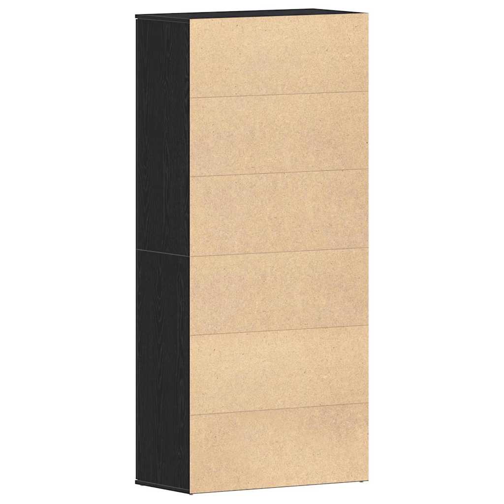 Mobile per scarpe con lo scaffale Rovere Nero 80 x 39 x 178 cm