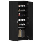 Mobile per scarpe con lo scaffale Rovere Nero 80 x 39 x 178 cm