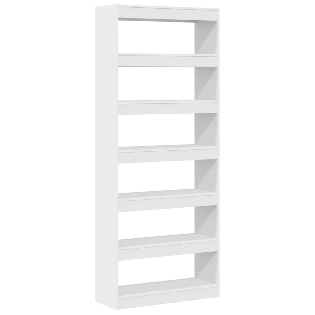 Armadio per Libri Bianco 80 x 30 x 198 cm Legno multistrato